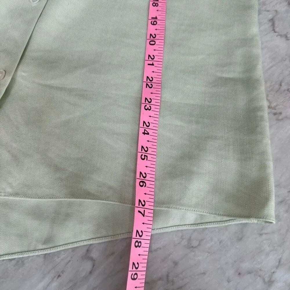 Theory Asymmetric Drape linen blend sleeveless top blouse in aloe size M NWT - Picture 11 of 11